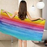 CGBNDS Strandtücher Regenbogen Badetuch 100x200cm microfaser Handtuch Tragbar Ultraleicht und Schnelltrocknend Ideal als Reisetuch, Saunatuch, Badetuch,Picknick Yoga Decke