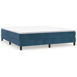 vidaXL Boxspringbett mit Matratze Dunkelblau 160x200 cm Samt