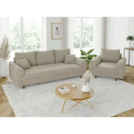 s-style möbel Sitzgarnitur, 3+2+1 Henrik Beige, Boucle