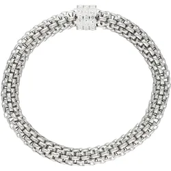 Firetti Armband »Schmuck Geschenk Armschmuck Armkette Meshkette mit Rondell«, mit Kristallstein Firetti edelstahlfarben-kristallweiß + kristallweiß