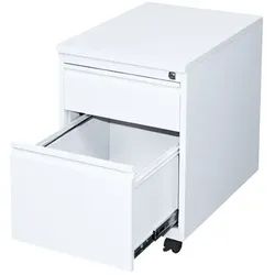 Lüllmann Büro Rollcontainer  Bürocontainer mit Hängeregistratur 62x46x59cm Weiß