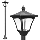 Solar-außenlaterne Auf Ständer, Klassische Led-stehlampe 30 Lm, Schwarze Gartenbeleuchtung, Abmessungen 15x15x120 Cm, Eigenständige Dekorative Laterne.