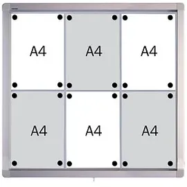 Franken Schaukasten ECO silber 6x DIN A4 70,4 x 4,5 x 75,0 cm, 1 St.