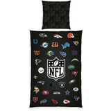 Herding NFL Bettwäsche Größe 80x80 - B/L ca. 80 x 80 cm, Bettbezug ca. 135 x 200 cm, Mit Markenreißverschluss, 100% Baumwolle/Renforcé