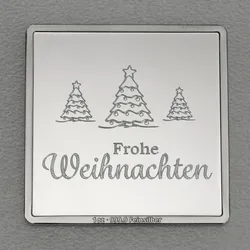 Silberbarren 1oz Frohe Weihnachten Gravurbarren quadratisch