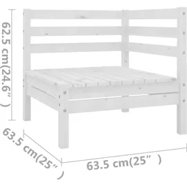 vidaXL Garten-Lounge-Set 5-tlg. weiß Kiefer