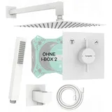 Hansgrohe DuoTurn E | BOFLER Unterputz Duschsystem Duschset Duschanlage #85, Regendusche 30x30cm, Handbrause, Brauseschlauch, Brausehalter, matt weiß