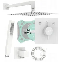 Hansgrohe DuoTurn E | BOFLER Unterputz Duschsystem Duschset Duschanlage #85, Regendusche 30x30cm, Handbrause, Brauseschlauch, Brausehalter, matt weiß