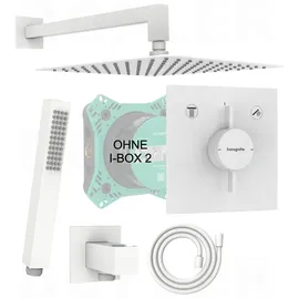 Hansgrohe DuoTurn E | BOFLER Unterputz Duschsystem Duschset Duschanlage #85, Regendusche 30x30cm, Handbrause, Brauseschlauch, Brausehalter, matt weiß