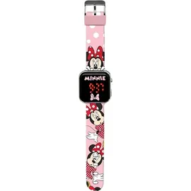 kids-euroswan Minnie LED-Digitaluhr 0 mm Kunststoff Rosa Silikonarmband Rosa