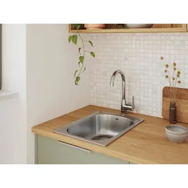 Kuchinox Mini 35x48 links Einbauspüle Stahl Handbetätigung 480 x 350 mm