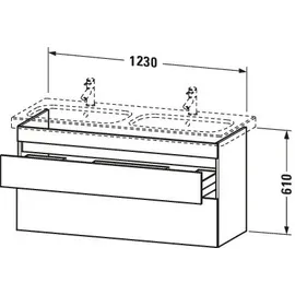 Duravit Waschtischunterschrank 2 Auszüge 123 x 61 cm Betongrau/Weiß Matt