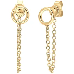 Elli Basic Trend Stecker Kreis Geo Kette 925 Silber Ohrringe   Damen 