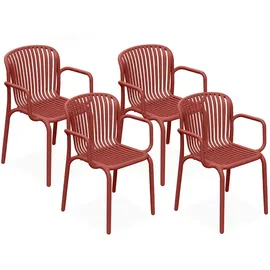 konsimo® Gartenstuhl 57,5 x 53 x 82,5 cm rot 4 St.