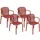 konsimo® Gartenstuhl 57,5 x 53 x 82,5 cm rot 4 St.