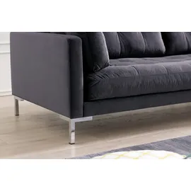 trends by hg "Landau", grau B:228cm H:75cm T:92cm, Sofas, in Cord-Stoff mit Metallfuß