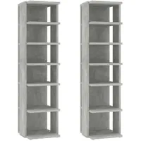 VidaXL Schuhschränke 2 Stk. Betongrau 27,5x27x102 cm