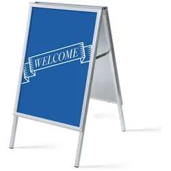 SHOWDOWN Displays Showdown Kundenstopper - DIN A1 - Komplett-Set - Welcome Englisch - Blau/Schwarz