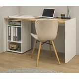 furn.design Schreibtischkombination 2-teilig weiß matt, Eiche Wotan 143 cm, Büromöbel Set | Gr.: onesize