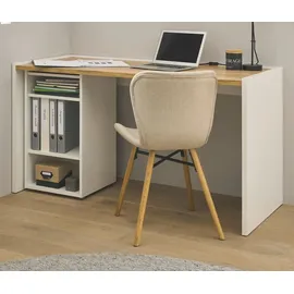 furn.design Schreibtischkombination 2-teilig weiß matt, Eiche Wotan 143 cm, Büromöbel Set | Gr.: onesize