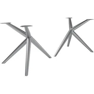 DELIFE Tischbeine Estelar rund Edelstahl (2er-Set)