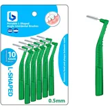 BOULTON Angle Interdentalbürsten - 10 Stück | L Form Interdentalbürste für Zahnreinigung Mundhygiene Zahnseide | Dental Picks Interdentalzahnstocher Stick Zahnbürsten Zahnbürsten (0,5 mm)
