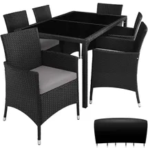 Tectake Rattan Sitzgruppe 6-tlg. Schwarz