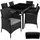 Tectake Rattan Sitzgruppe 6-tlg. Schwarz