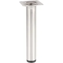 Wagner Möbelbein Classic Retro - Ø 30 x 200 mm, Anschraubplatte 60 x 60 mm, Gewinde Ø 10 mm, Edelstahl Optik - 12112001