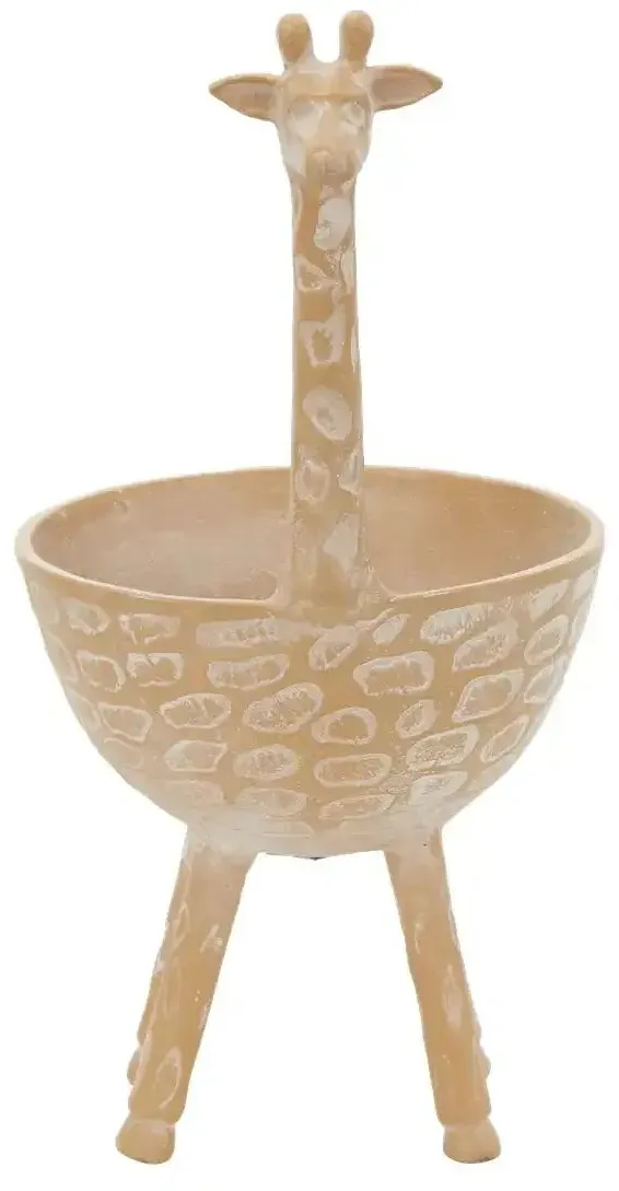 HOME STORY Deko Schale Giraffe   , beige , Aluminium , Maße (cm): B: 21 H: 33 T: 16.0