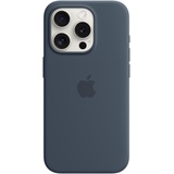 Apple Silikon Case mit MagSafe für iPhone 15 Pro sturmblau
