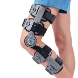 Vexorium Verstellbare Knieorthese mit Scharnier, ROM-Knie-Wegfahrsperre, Beinorthese, orthopädische Patella-Orthese für die postoperative Genesung,Left Side