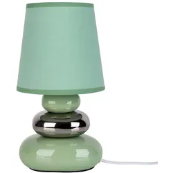 Tischlampe Tischleuchte Nachttischlampe Keramik mintgrün Leselampe Textil H 31cm