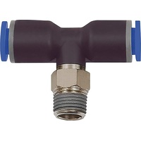 Riegler T-Steckverschraubung »Blaue Serie«, drehbar, R 3/8 außen Ø8