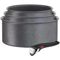 Tefal - Set mit kleinen Töpfen 4 Stk. INGENIO NATURAL FORCE - Schwarz