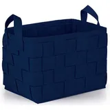 N8WERK Aufbewahrungskorb Filz mit Griff 35 x 25 x 25 cm blau