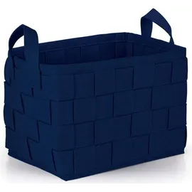N8WERK Aufbewahrungskorb Filz mit Griff 35 x 25 x 25 cm blau