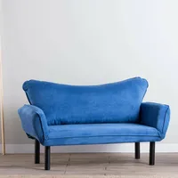 Schlafsofa 2-sitzer Hone, Mit Stauraum, Verstellbar, Klappfunktion, 140x65 Cm Blau