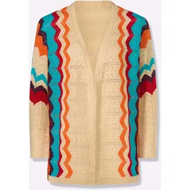 Sieh an! Ajour-Strickjacke beige 42