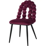 Livetastic Stuhl, Rot, Holz, Metall, Textil, Pappel, Sperrholz, Rundrohr, 47x87x61 cm, Stühle