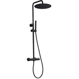Görbach Duschset mit Thermostat Schwarz 30 cm