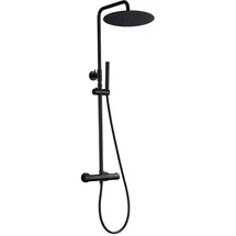 Görbach Duschset mit Thermostat Schwarz 30 cm