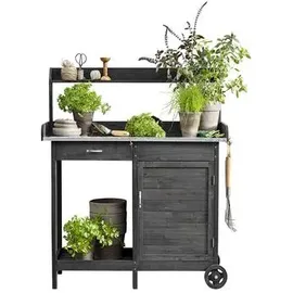 Dehner Holzpflanztisch Hamilton 125 x 112 x 46 cm braun/grau