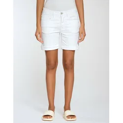 Boyfriend-Hose GANG "GANG Hosen Shorts 94NICA SHORTS", Damen, Gr. 32, Normalgrößen, weiß, 97% Baumwolle, 3% Elasthan, Hosen
