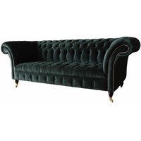 JVmoebel Chesterfield-Sofa, Chesterfield Sofa Klassisch Design Wohnzimmer Sofas Couch Samt grün
