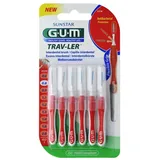 GUM Interdentalbürsten 3x Gum Trav-ler Interdentalbürsten 0,8mm rot - 3x 6 Stück im Blister