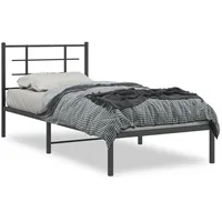 VidaXL Bettgestell mit Kopfteil Metall Schwarz 90x200 cm