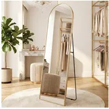 OTTO home Spiegel Standspiegel Addrik, wahlweise in 2 Größen 150x40cm oder 180x60cm (als Wandspiegel und Standspiegel einsetzbar, Rahmen aus Metall), Ganzkörperspiegel mit Sicherheitsglas, in verschiedenen Farben goldfarben 40 cm x 150 cm x 2,7 cm