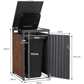 ML-Design Mülltonnenbox 3er 200 x 80 x 116,3 cm anthrazit-rostoptik