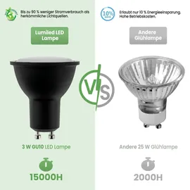 Lumiled 10x Led-lampe GU10 3W = 270lm 6500K Kaltweiß Schwarz Lumiled
